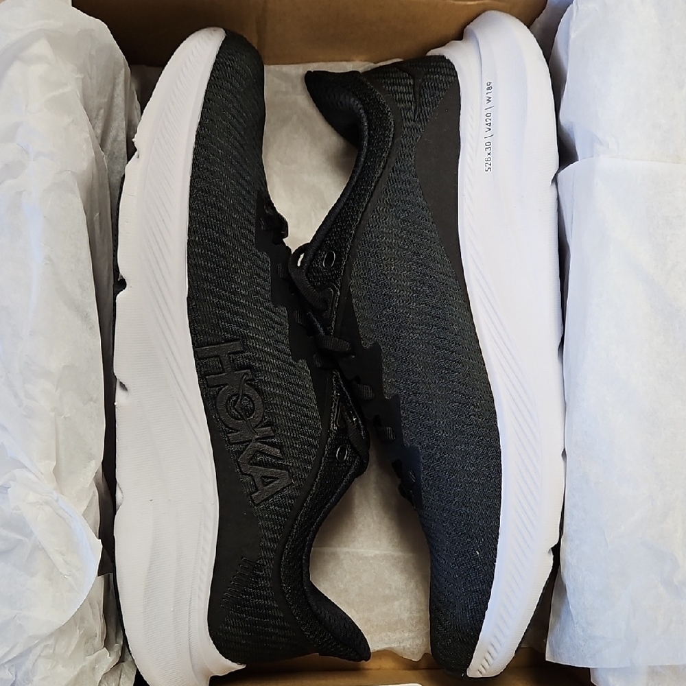 HOKA Women's Black White Running Shoes Solimar